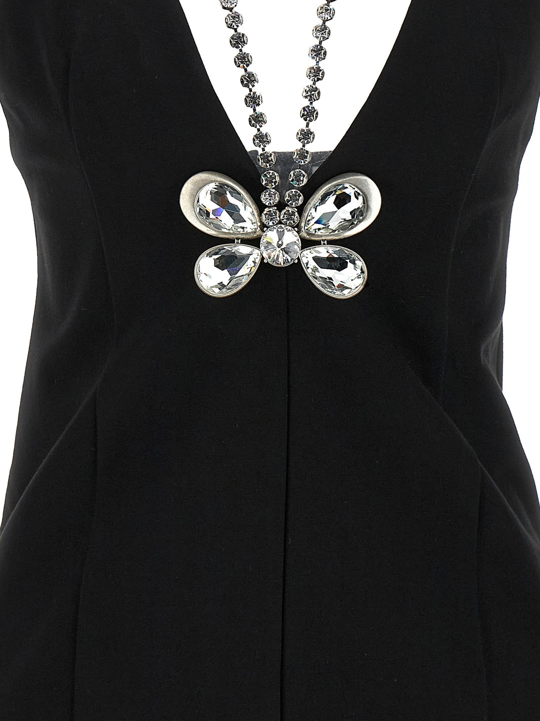 Crystal Butterfly Mini Dresses Black