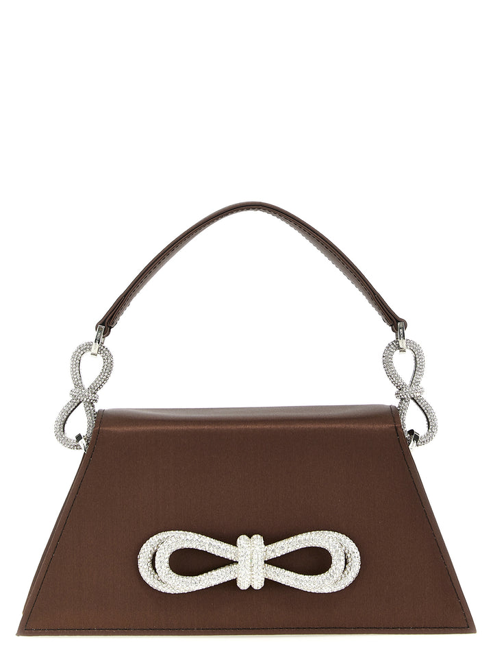 Double Bow Hand Bags Brown