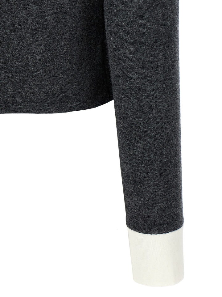 Self Portrait Grey Contrast Collar Sweaters and Cardigans - Gray | da94f70557c524587e2a67653a0730bf52ee2a2e