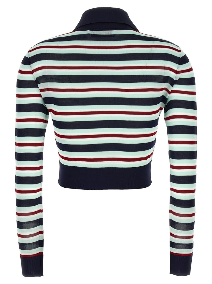Self Portrait Navy Striped Viscose Knit Sweaters and Cardigans - Multicolor | 52dc0ecc4c0118a024cae7f91ea0da015f44349a