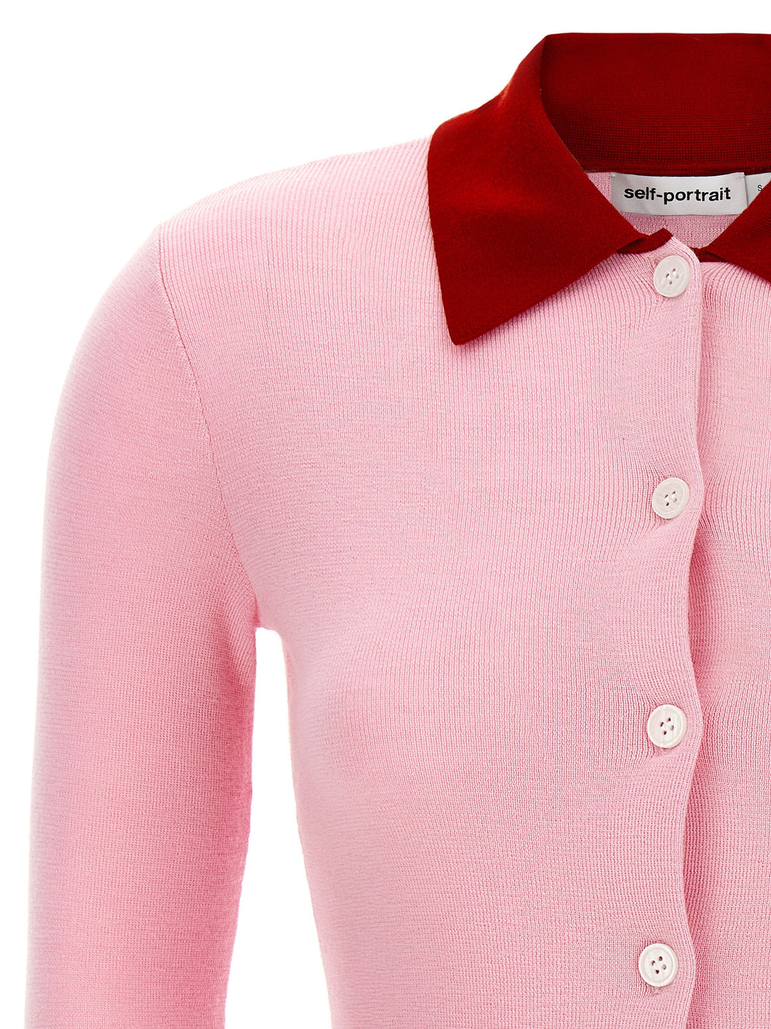 Self Portrait Pink Merino Wool Sweaters and Cardigans - Pink | 77c2270908bf1fb68f35639fb93b81b2591b2d37