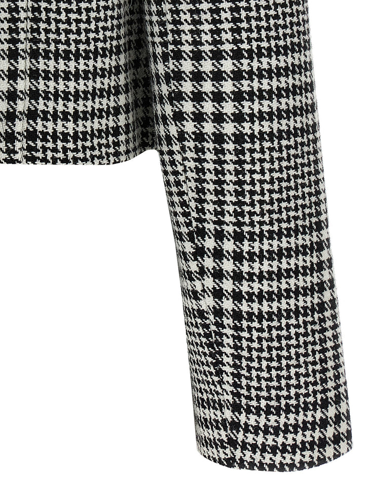 Self Portrait Houndstooth Crystal Trim BlazerS - White/Black | c551439b9d193b7c9a1363e0edd68116a60dbae1