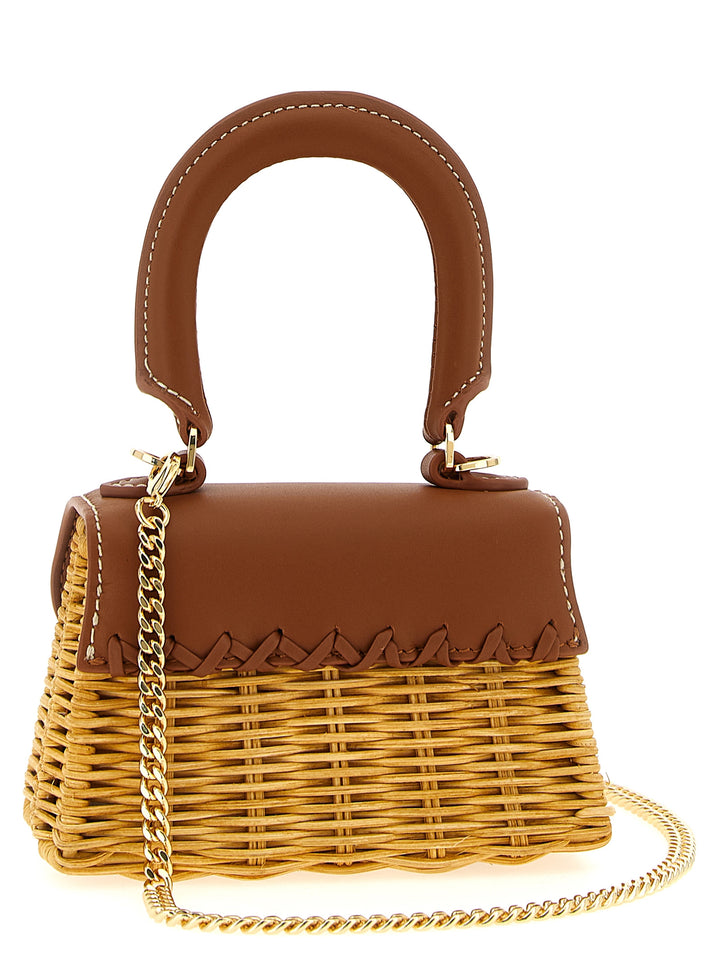 Self Portrait Rattan Micro Bow Hand Bags - Brown | 62c7f68f7a5a529c1eccab0bc423c17518f52f98