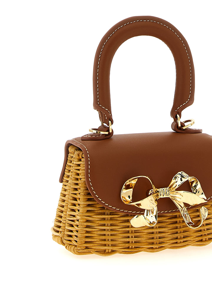 Self Portrait Rattan Micro Bow Hand Bags - Brown | 049db702da248d073befa74cd50da1fc74365486