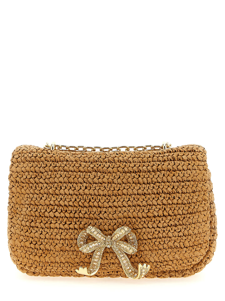 Self Portrait Raffia Bow Charm Shoulder Bags - Beige | daff1b6e7b0b29bedb4dae6122b09ab8842abd5b