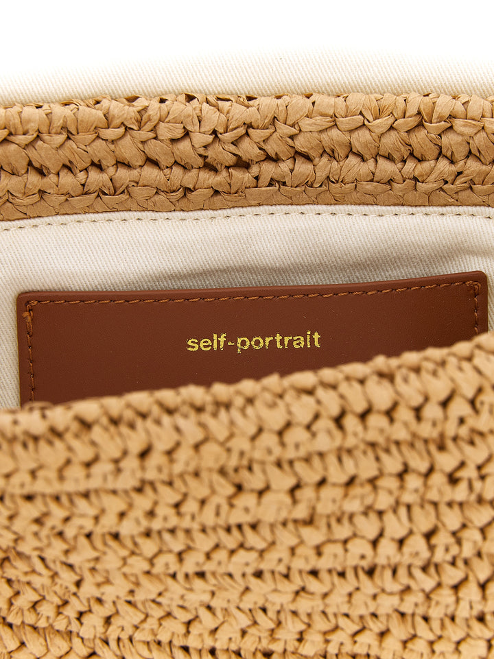Self Portrait Raffia Bow Charm Shoulder Bags - Beige | e86a084fb90463e52bb01dc99520d7fc67da9489