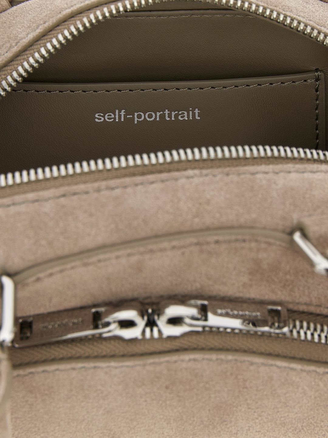 Self Portrait Suede Mini With Charm Shoulder Bags - Gray | fd454882026f99aa595e8bffd25341773d46f5f6