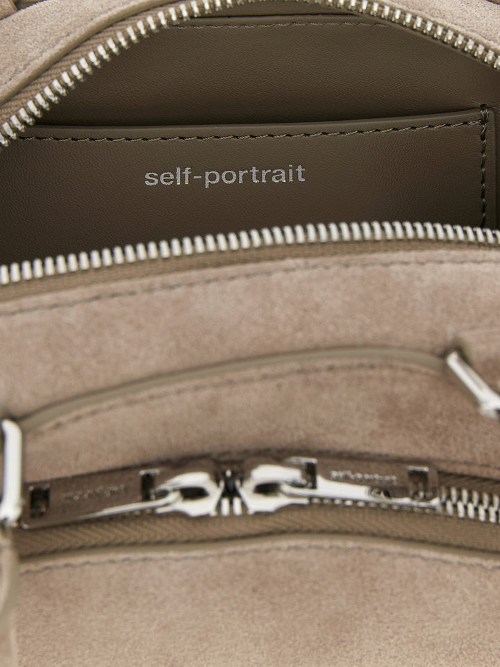 Self Portrait Suede Mini With Charm Shoulder Bags - Gray | fd454882026f99aa595e8bffd25341773d46f5f6