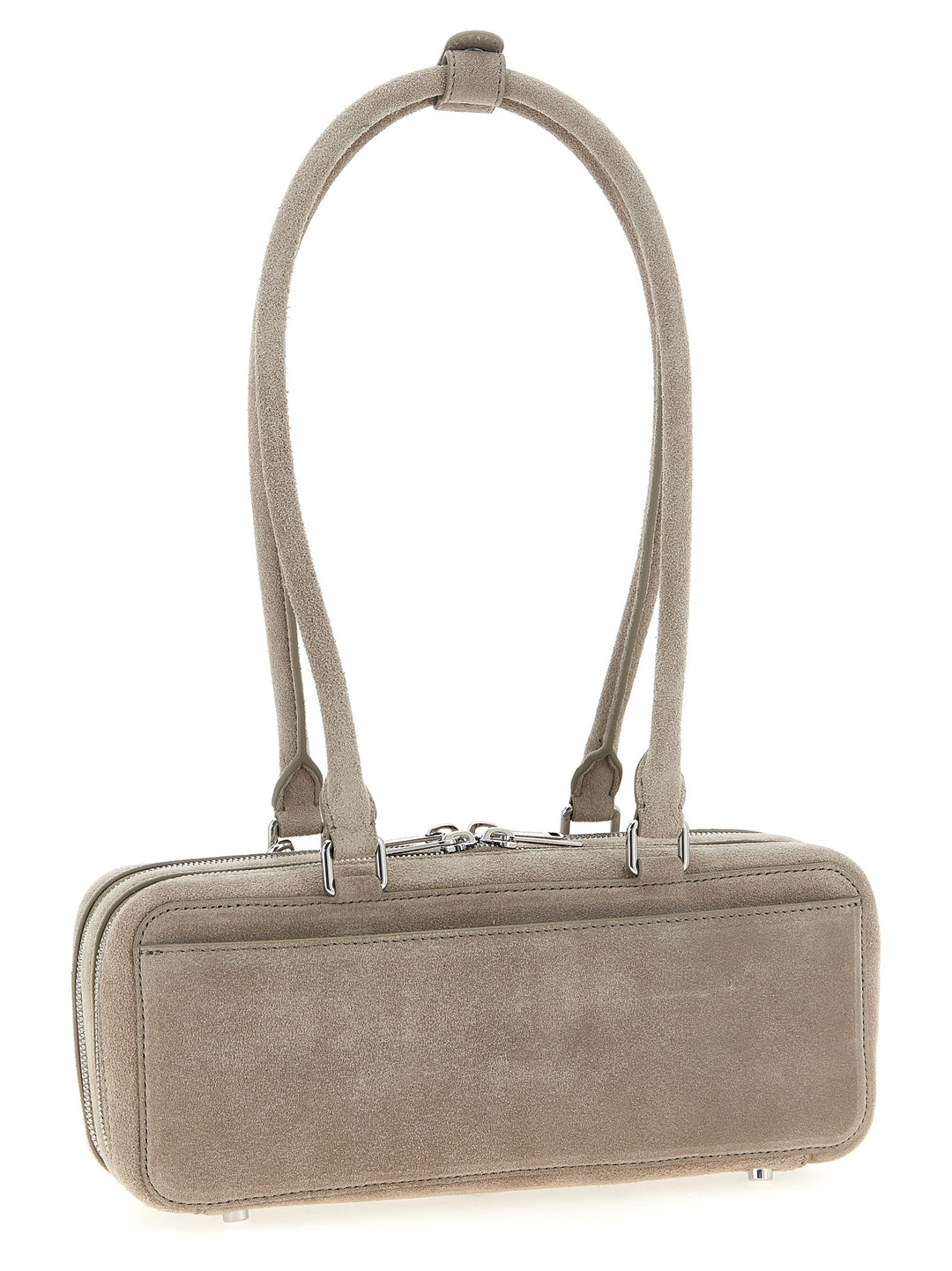 Self Portrait Tan Suede Baguette With Charm Shoulder Bags - Gray | a06d3773fab23df313fcd0c04cd4c60b3a4f8d55