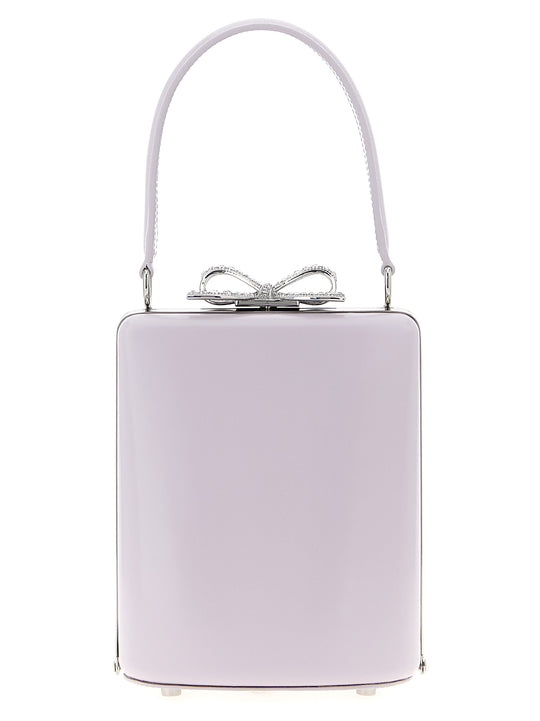 Lilac Leather Mini Bow Hand Bags Purple