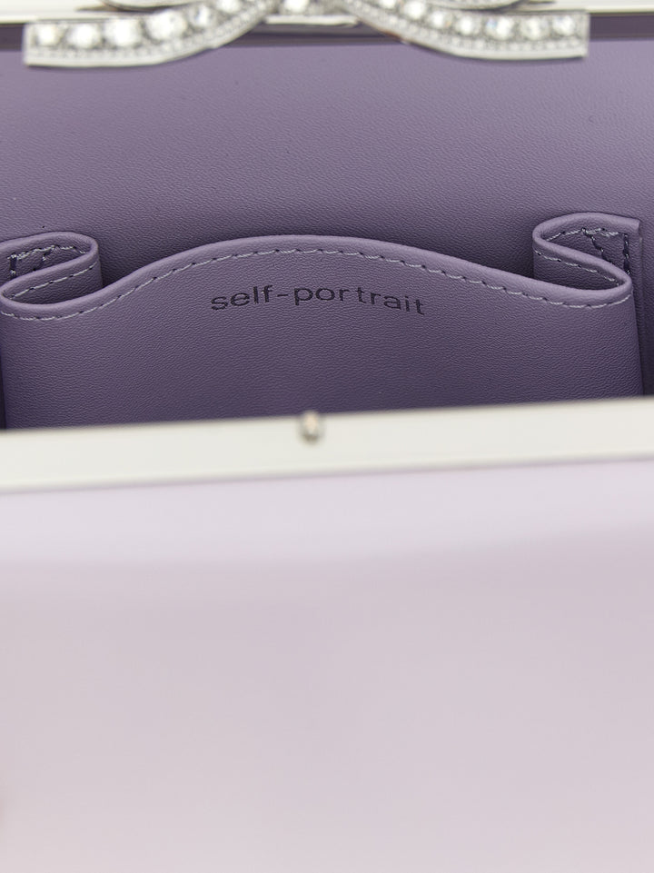 Self Portrait Lilac Leather Mini Bow Hand Bags - Purple | 86b5c6535ccb66ac53eb83689695ba8899261222
