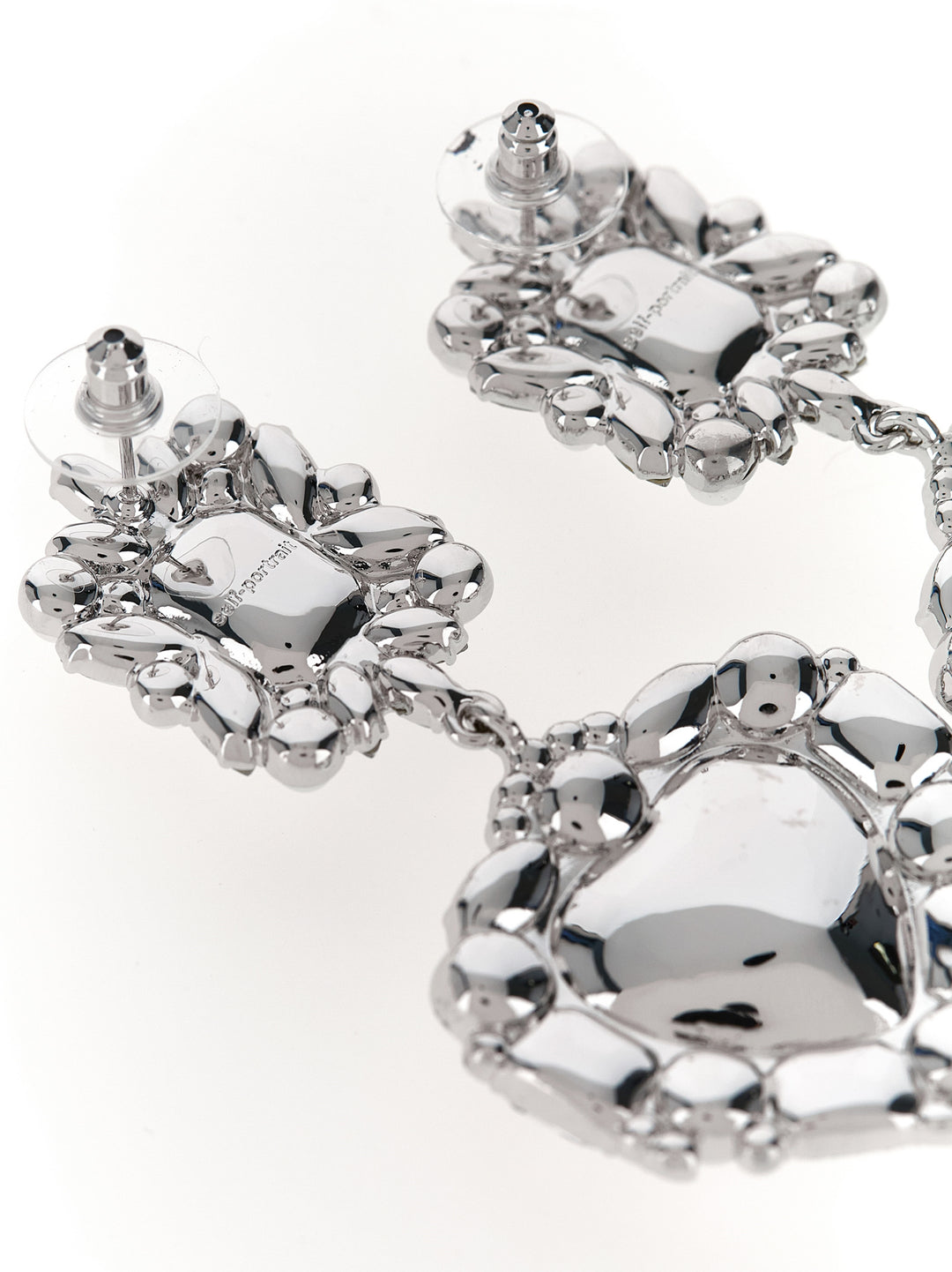 Self Portrait Crystal Pearl Tiered Heart Jewelry - Silver | ccf9c58f20486d82cd3c571ad9fd4bd7a2d7a555