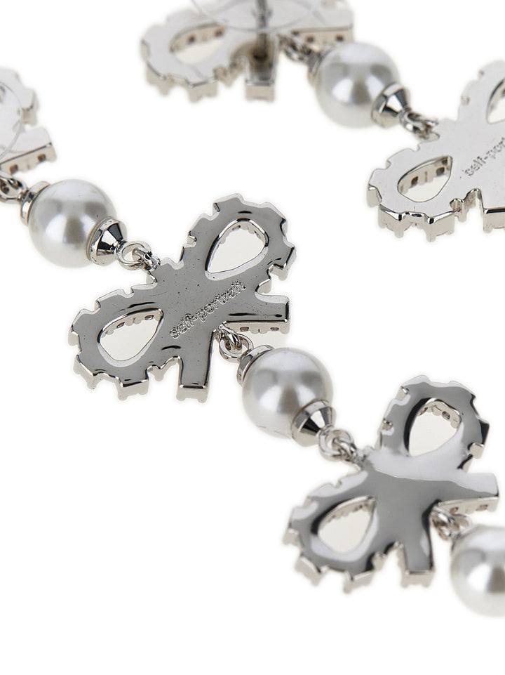 Self Portrait Micro Bow Pearl Tiered Jewelry - White | 7794fd844caeed7d5c56d93f53478501383dc23f