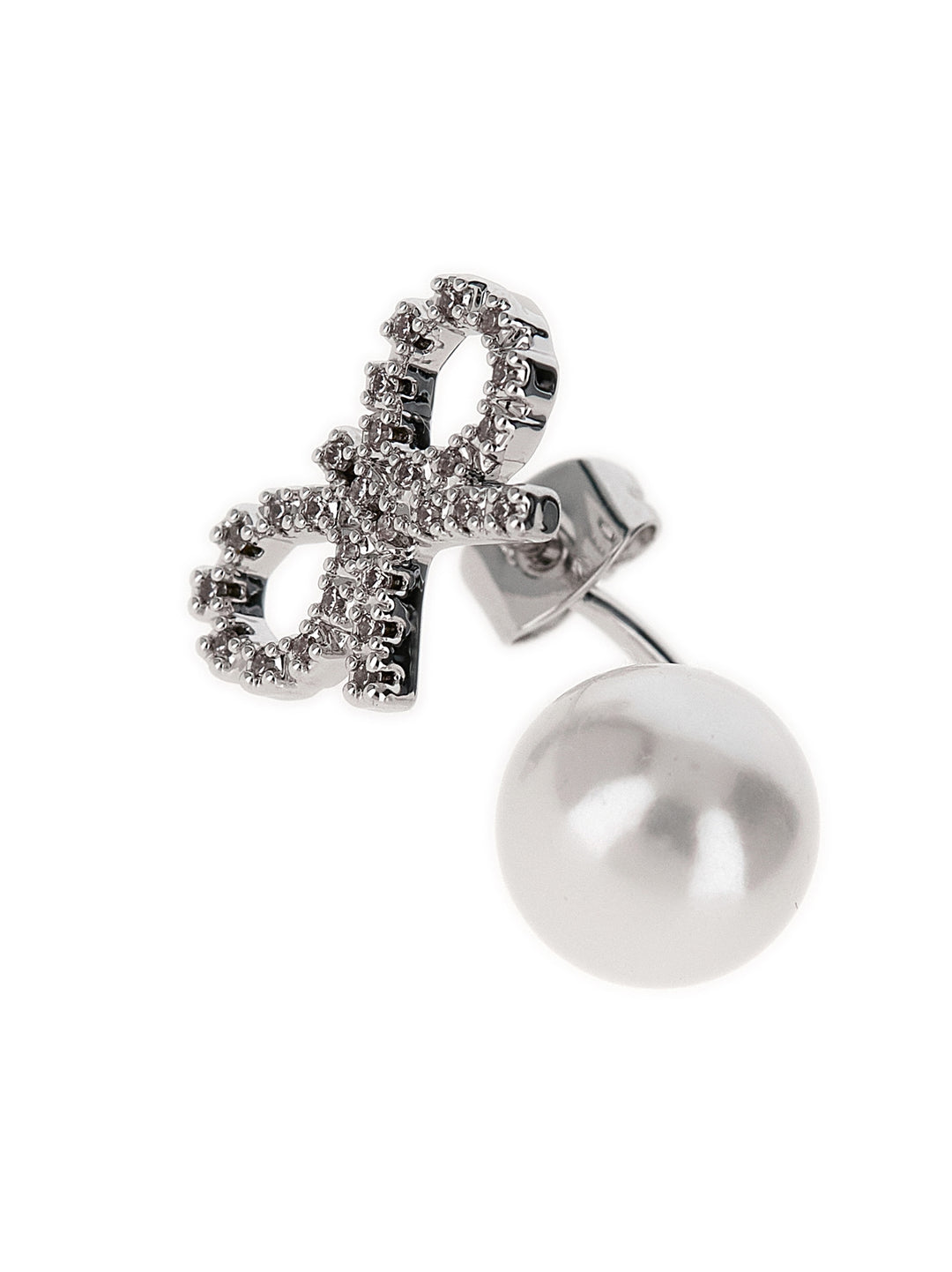 Self Portrait Crystal Bow Pearl Jacket Jewelry - Silver | a2233888e6d43e57c232039e0a20eddb7f45eded