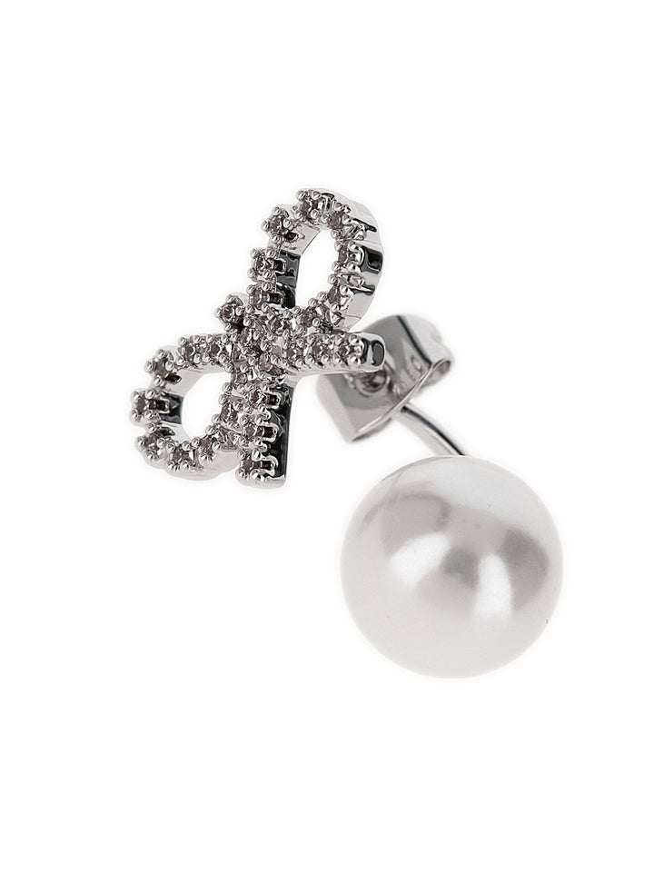 Self Portrait Crystal Bow Pearl Jacket Jewelry - Silver | a2233888e6d43e57c232039e0a20eddb7f45eded