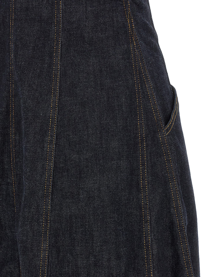 Self Portrait Indigo Denim Midi Dresses - Blue | 565ddd186c97fe24b6a3c4c243caf5c01d9908e6