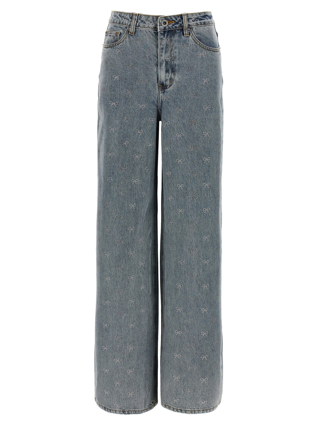Self Portrait Light Blue Diamante Bow Jeans - Blue | 0748e0bd01ff185a914218d3f40ef0d448d5952f