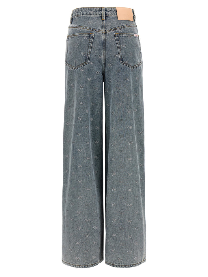 Self Portrait Light Blue Diamante Bow Jeans - Blue | ec96b232851aa4ad4627278f6129bea99ec14acc