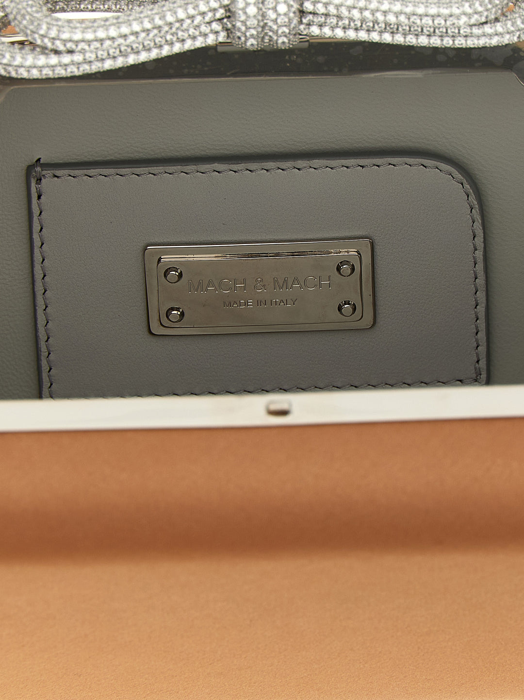 Mach & Mach Double Bow Satin Clutch - Beige | 102740cc7268829b88091367cd072695243c2bc1