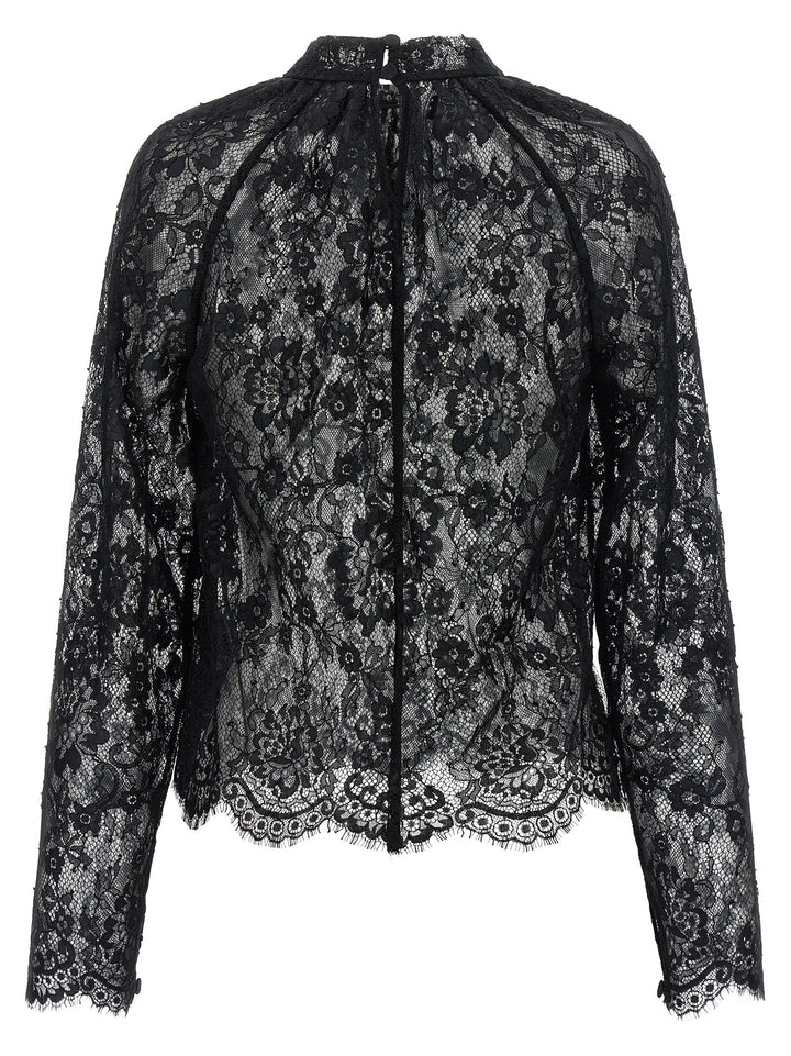 Self Portrait Black Lace Shirt and Blouse - Black | 514db966f98444208e111223cd8823dc9d6e0a00