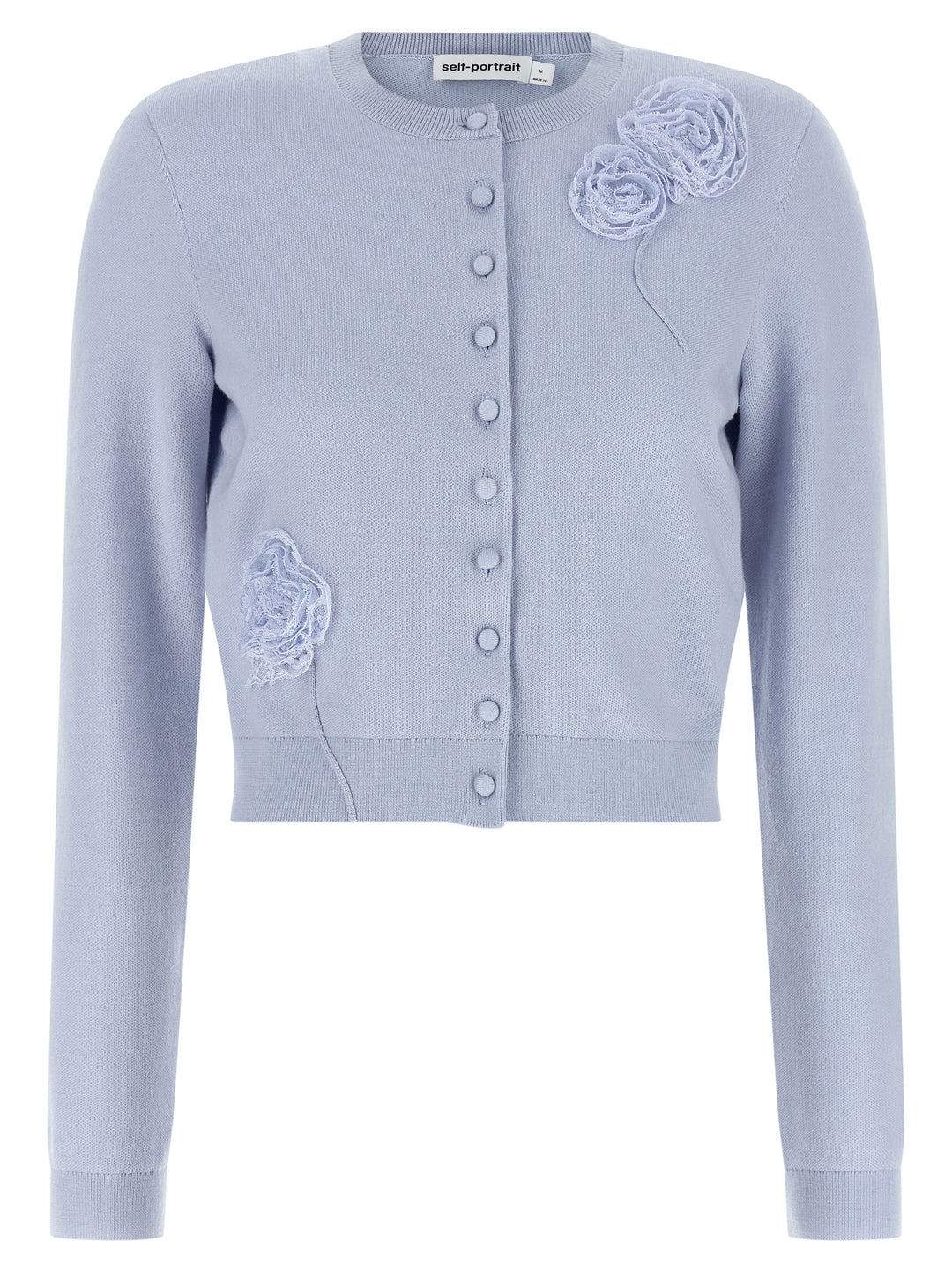 Self Portrait Blue Flower Knit Sweaters and Cardigans - Light Blue | f9dc772af624217f159880f7b5f0b9f9690774f8