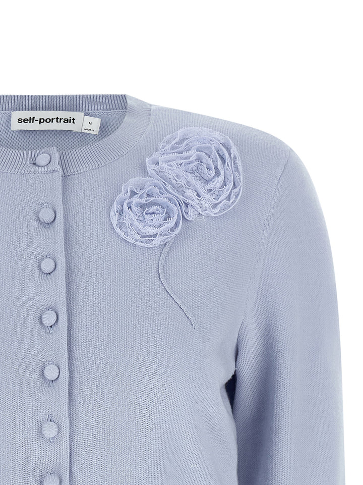 Self Portrait Blue Flower Knit Sweaters and Cardigans - Light Blue | f56c9ff1f8bcc0fd2d6ca1b46f22c0d48a045414