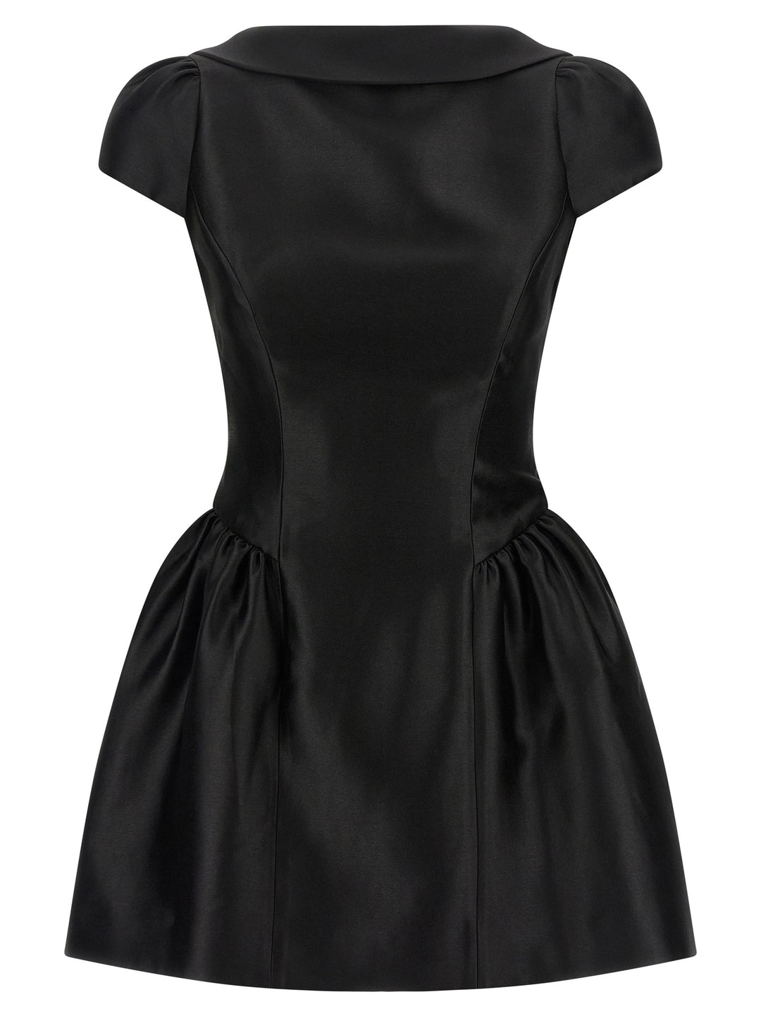 Self Portrait Black Taffetà Collared Mini Dresses - Black | fbfc2239a81556825b3ab9337b7f72fa10ceb988
