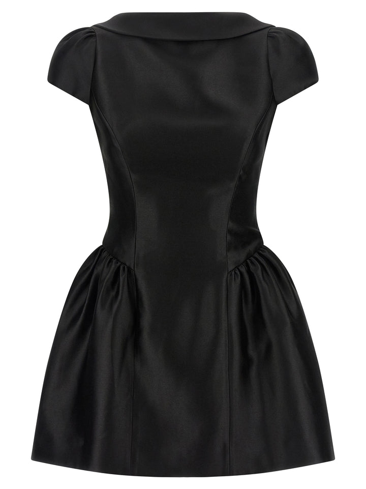 Self Portrait Black Taffetà Collared Mini Dresses - Black | fbfc2239a81556825b3ab9337b7f72fa10ceb988