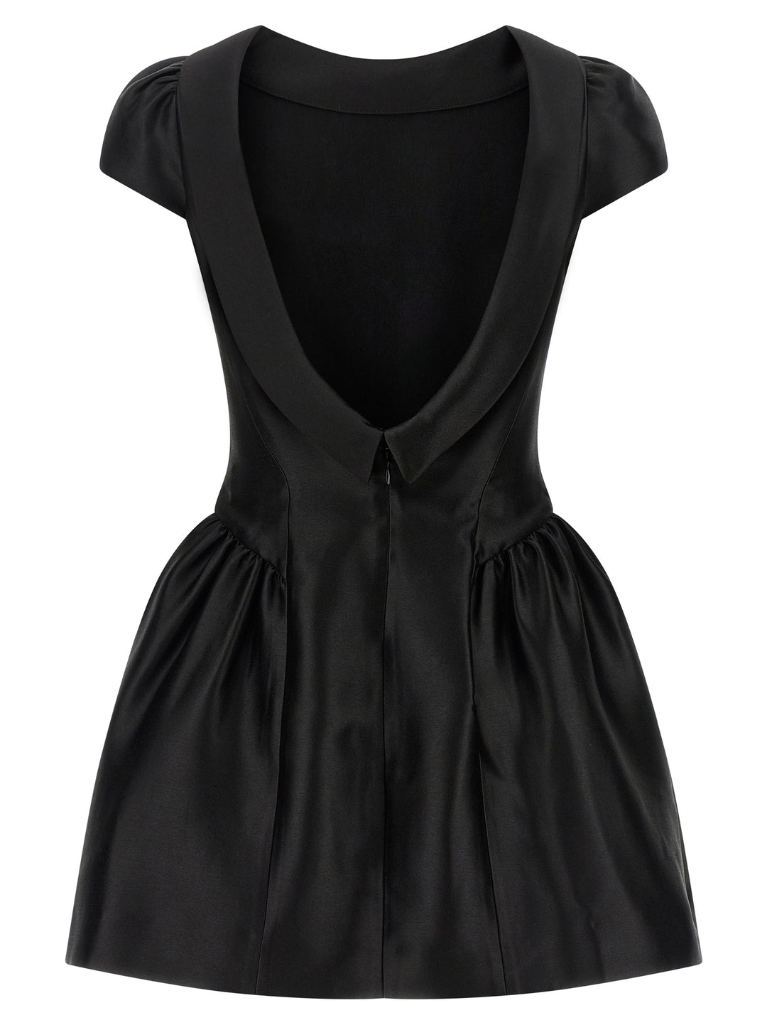 Self Portrait Black Taffetà Collared Mini Dresses - Black | 58c683f7e96bf2ca9ad15b80b68411222cb5b895