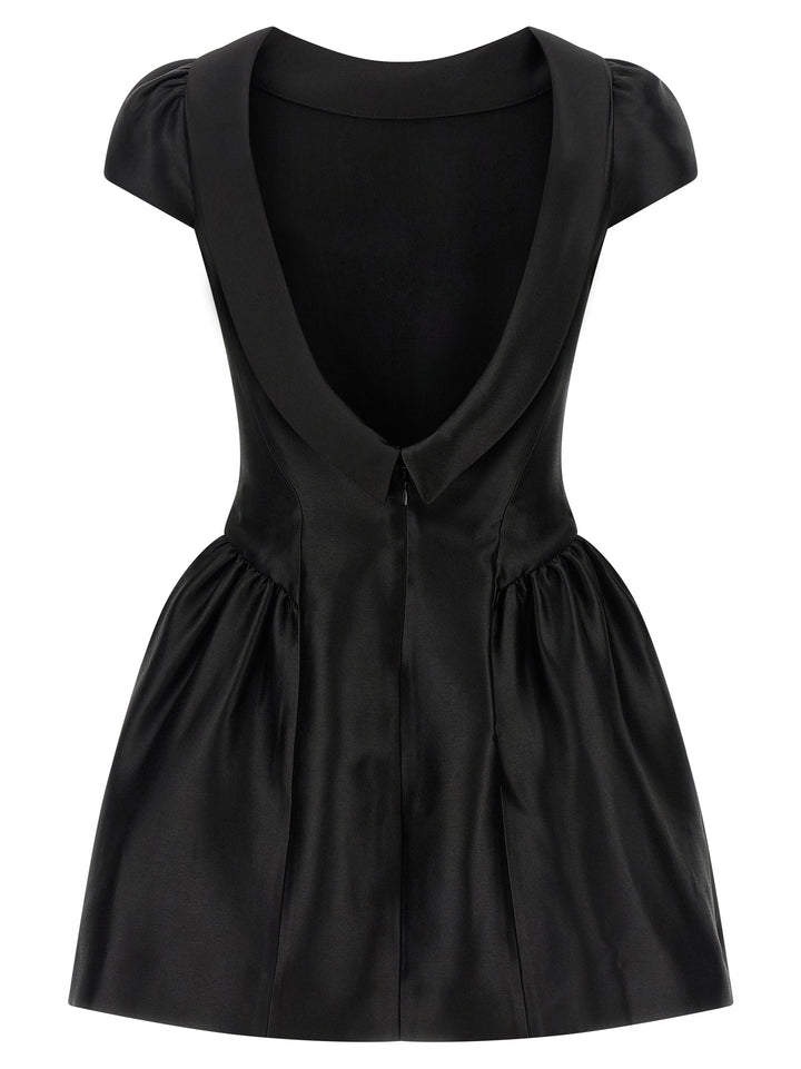 Self Portrait Black Taffetà Collared Mini Dresses - Black | 58c683f7e96bf2ca9ad15b80b68411222cb5b895