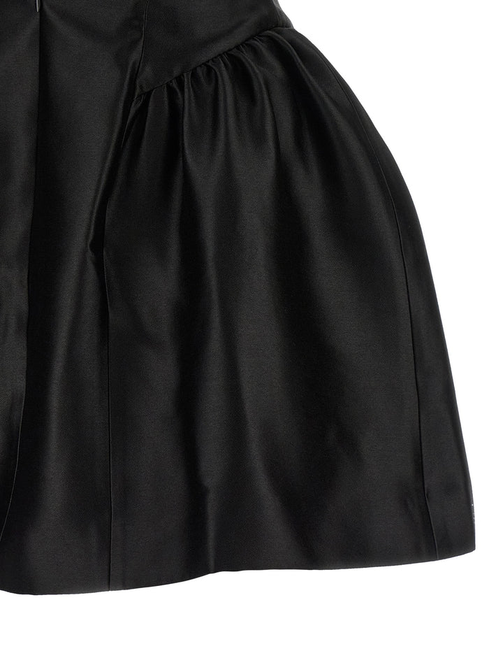 Self Portrait Black Taffetà Collared Mini Dresses - Black | bd216b5a5b0b4a9dc664707ed2873fac7e34bf27