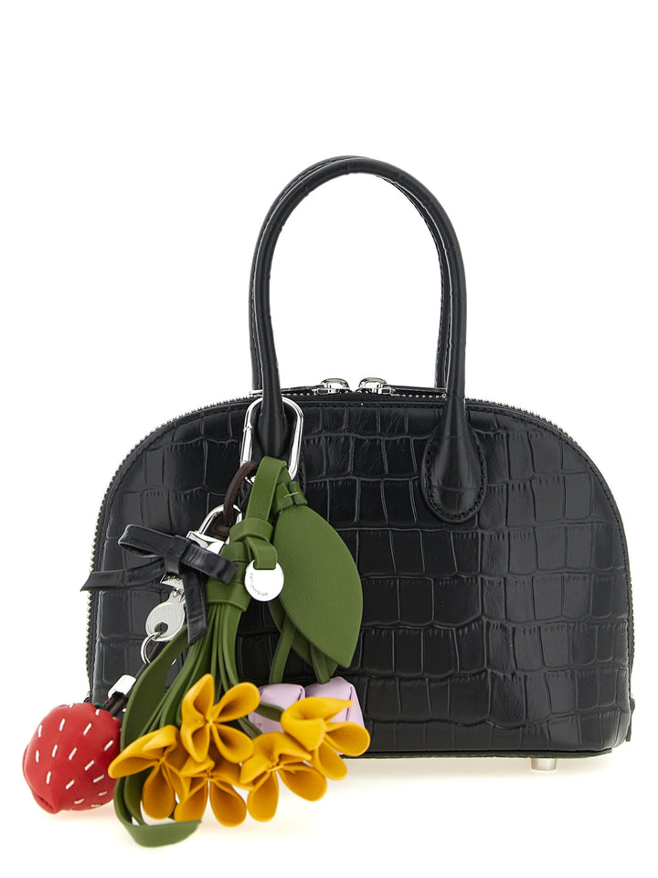 Self Portrait Croc Leather Mini Toast Hand Bags - Black | 45f7842cb996727156abf75de1222afa02e7b71b