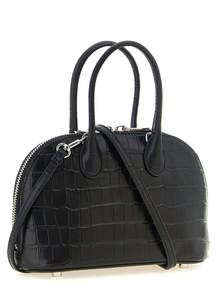 Self Portrait Croc Leather Mini Toast Hand Bags - Black | 1112f353cf32df4638d5d46ef14c2db63ec67d92