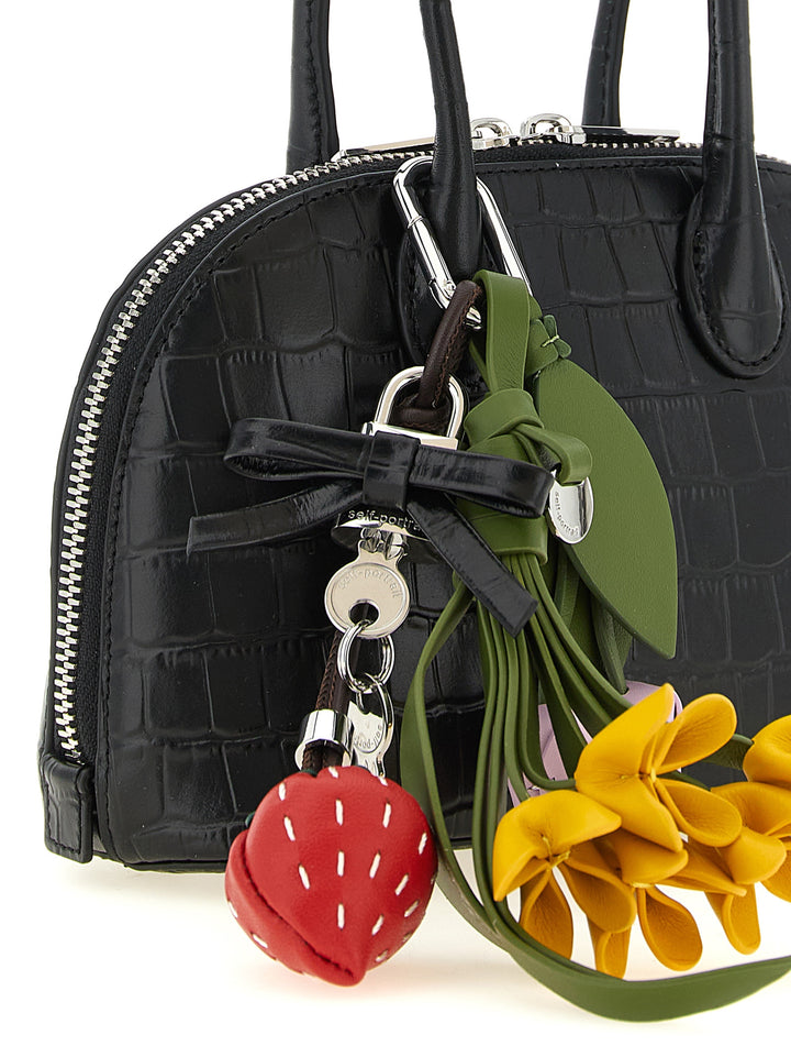 Self Portrait Croc Leather Mini Toast Hand Bags - Black | 1895615fbbeafaea87ecd6ef79bf2e5ba3584e07