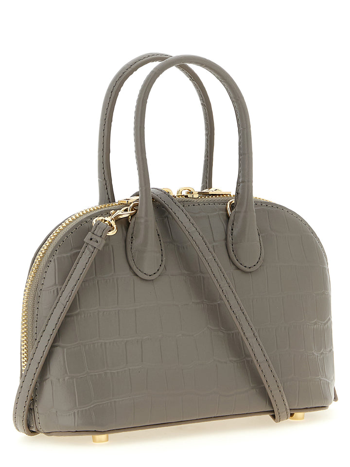 Self Portrait Croc Leather Mini Toast Hand Bags - Gray | d5adc9acd92ce097e70198393775cd267d4fa189
