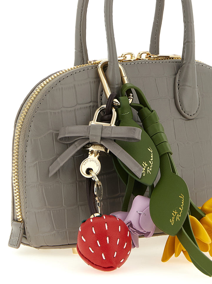 Self Portrait Croc Leather Mini Toast Hand Bags - Gray | 4c9079894356d3867952fca1d1b68dc2095aa6d3