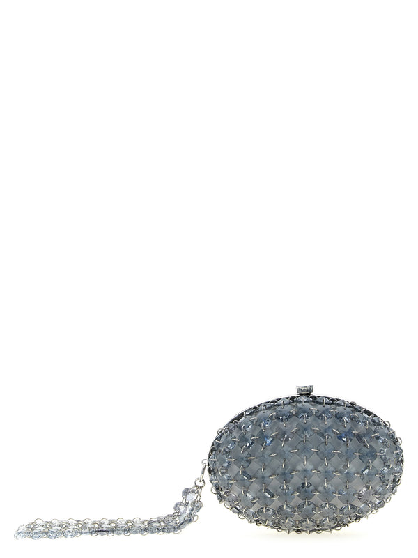 Crystal Chain Clutch Gray