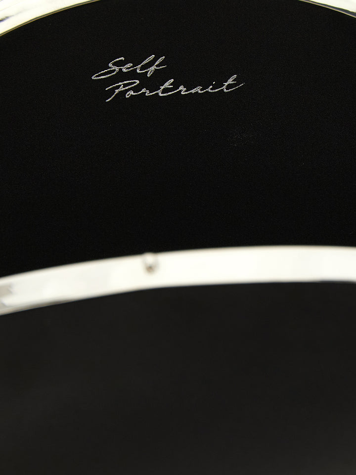 Self Portrait Satin Oval Clutch - Black | 6fc29357422747f086451375df9008dfb96ec62e