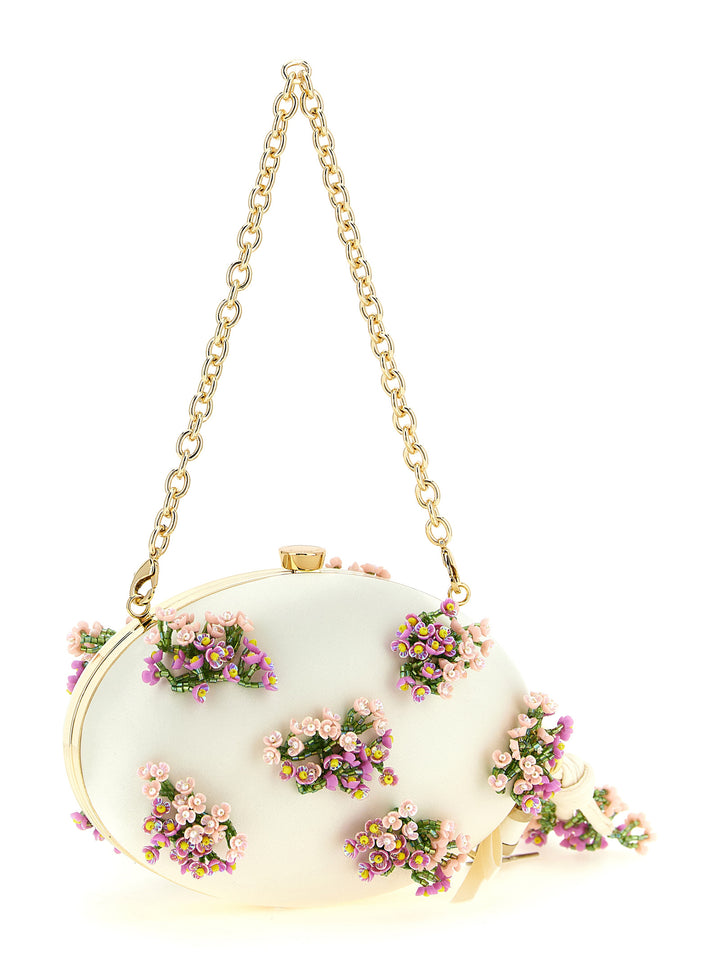 Self Portrait Floral Decoration  Bag Clutch - White | 3d713e81905929a837297a3f69f2f6d64412ddf7
