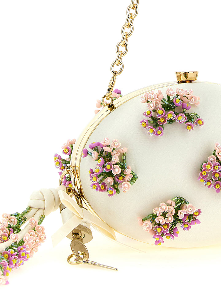 Self Portrait Floral Decoration  Bag Clutch - White | 901cfc638a8b273df5ba32997cc725ccc674d90f