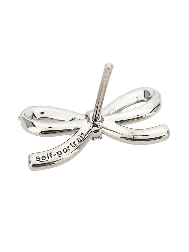 Self Portrait Crystal Bow Pearl Back Jewelry - Silver | d2fb9d06d3057867349782be40535dd17d4f936b