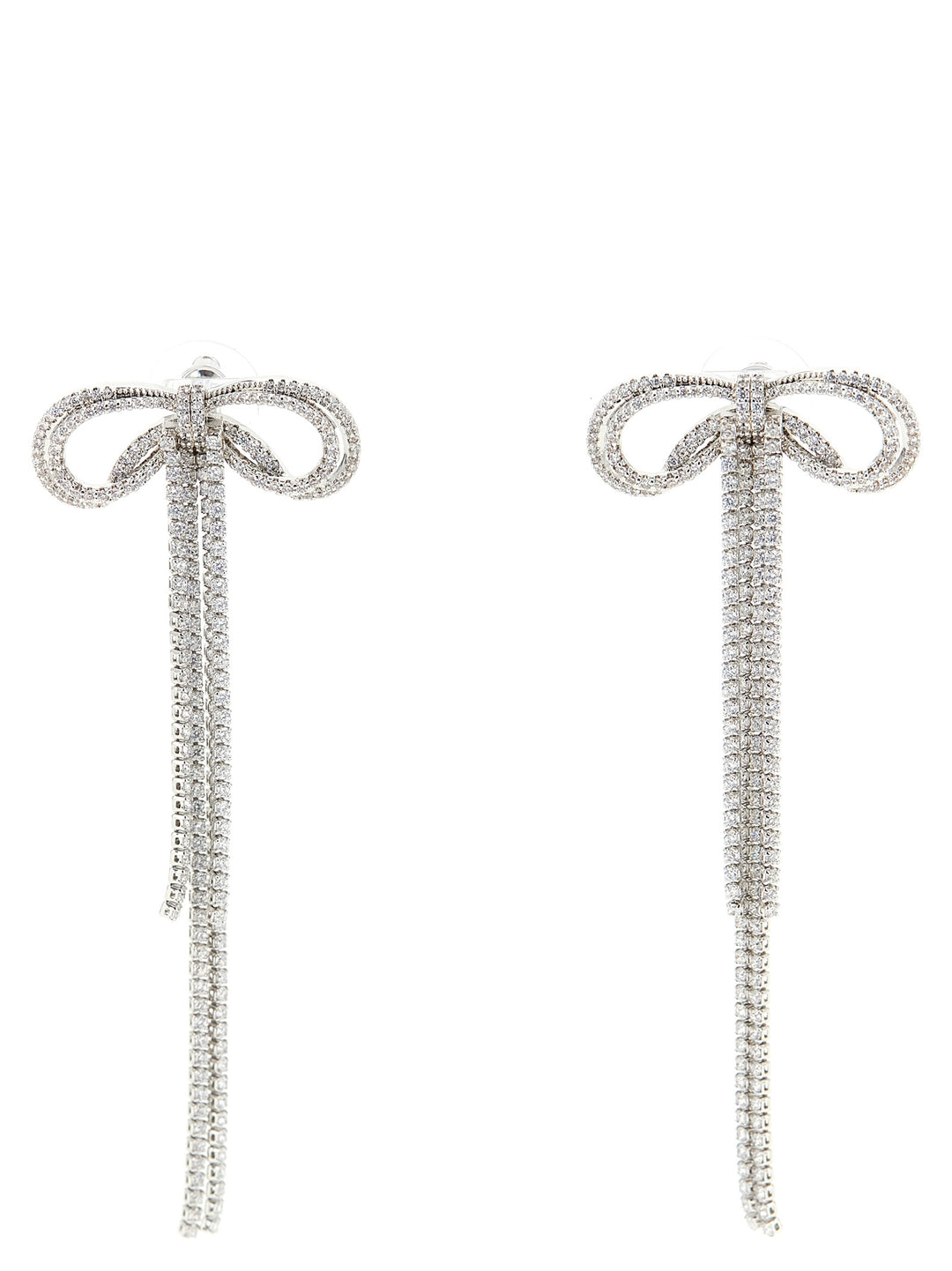 Self Portrait Double Crystal Bow Jewelry - Silver | e3acf7142660bcb708ddf7ca5c148d782aec9bde
