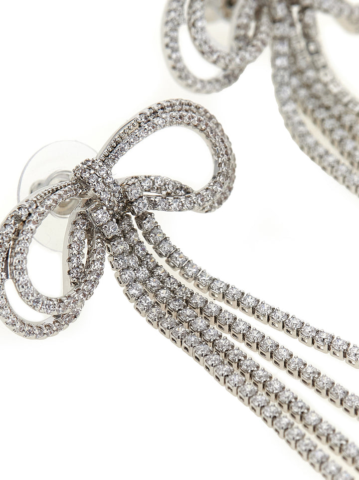 Self Portrait Double Crystal Bow Jewelry - Silver | f46fe3f0c663ab4621b0005b1aedcb14a3af9e61