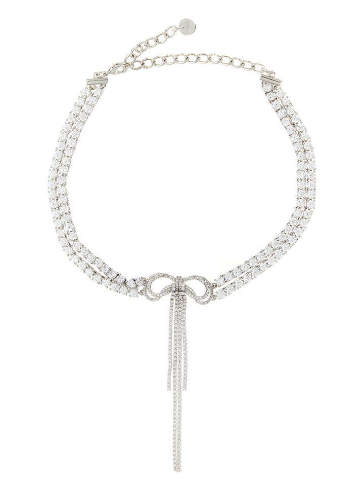 Self Portrait Double Crystal Bow Jewelry - Silver | 15432f3d3bdf65d447e995b4307d84e0785a90c6