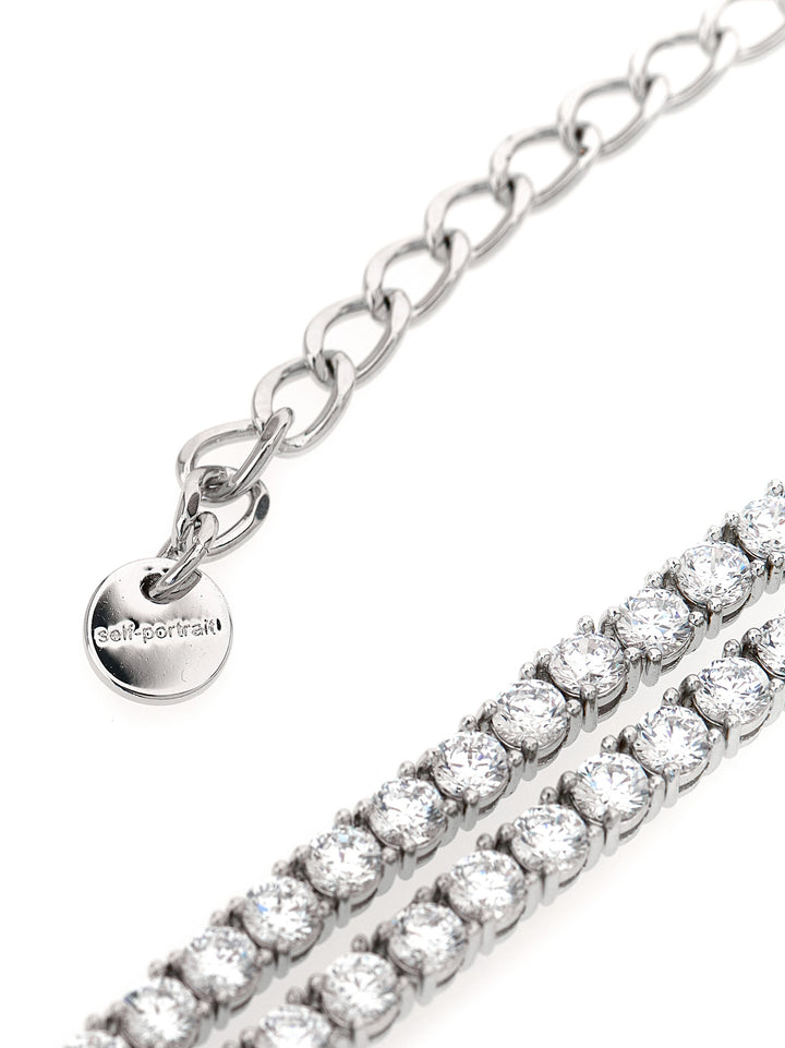 Self Portrait Double Crystal Bow Jewelry - Silver | d7d7b6c17b6b1ce6e734711a48105051c8a51fda
