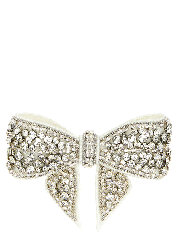 Crystal Embellished Bow Hair Accessories White