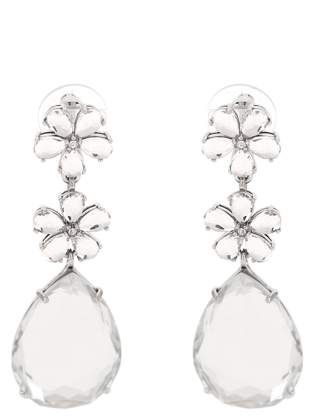 Self Portrait Crystal Flower Tiered Jewelry - Silver | 55195bdf04c59b87b61ea5be35996404cdd56928