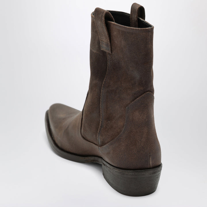 Jude Dark Brown Cas Cowboy Ankle Boots