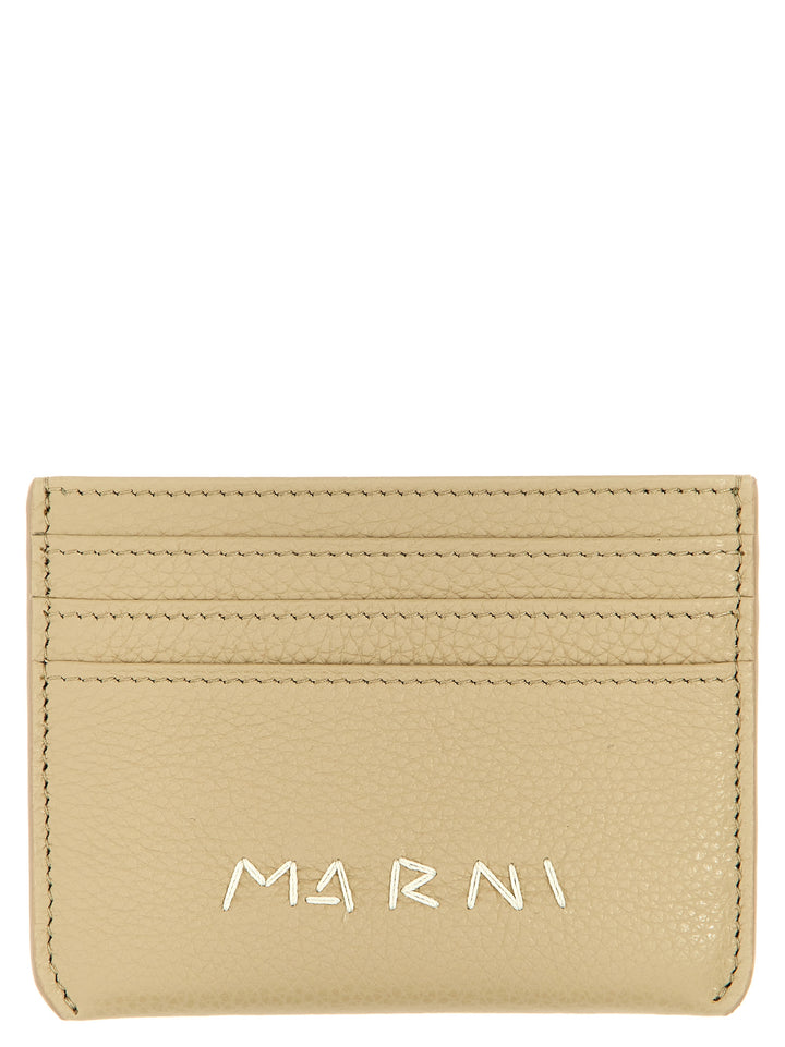 Logo Card Holder Wallets, Card Holders Beige