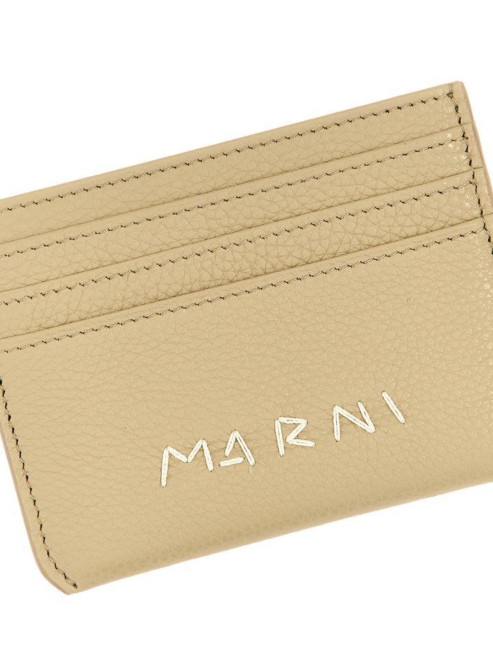 Logo Card Holder Wallets, Card Holders Beige